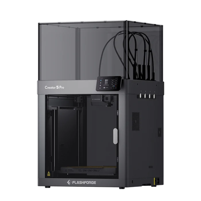 Flashforge Creator 5 Pro 4-Toolheads Enclosed Multi-Color 3D Printer | 500% Faster, Zero Purge Waste