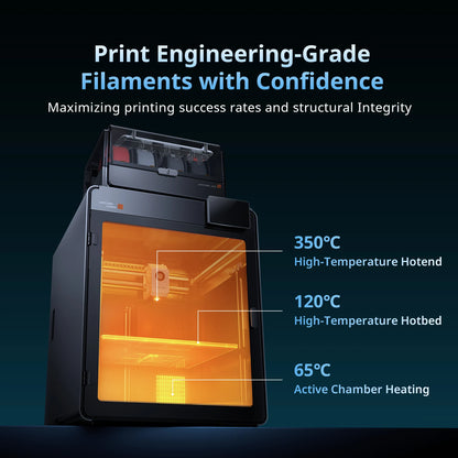 Anycubic Kobra S1 Max/Kobra S1 Max Combo 3D Printer Max 600mm/s Fast Speed with 350℃ Hotend Hardened Steel Nozzle, 350×350×350mm