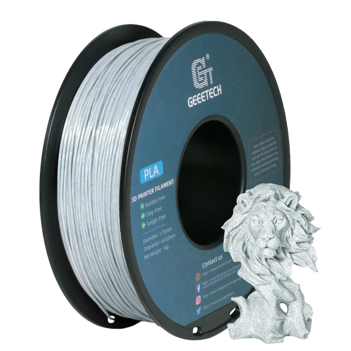 Geeetech 3d printer Filament PLA PETG Plastic 1kg 1.75mm,Tangle-Free, 3d printing wire materials, black, white, vacuum packaging