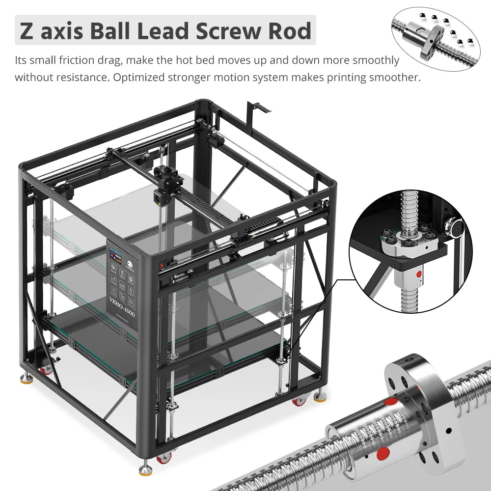 TRONXY VEHO 1000 FDM 3D Printer 1000*1000*1000mm Large Printing Size Direct Drive Auto-Leveling Dual-axis Guide DIY 3D Printer