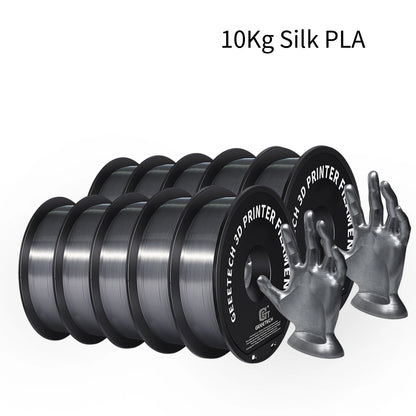 GEEETECH 10Kg 3d Silk PLA Filament 1.75mm Spool Wire For 3D Printer Material, Safety, Vacuum Packaging