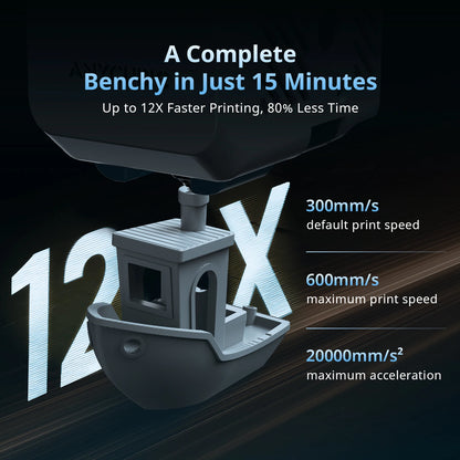 Anycubic Kobra S1 Max/Kobra S1 Max Combo 3D Printer Max 600mm/s Fast Speed with 350℃ Hotend Hardened Steel Nozzle, 350×350×350mm