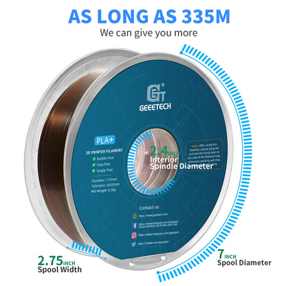 GEEETECH 10Kg 3d Silk PLA Filament 1.75mm Spool Wire For 3D Printer Material, Safety, Vacuum Packaging