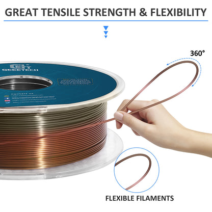 GEEETECH 10Kg 3d Silk PLA Filament 1.75mm Spool Wire For 3D Printer Material, Safety, Vacuum Packaging