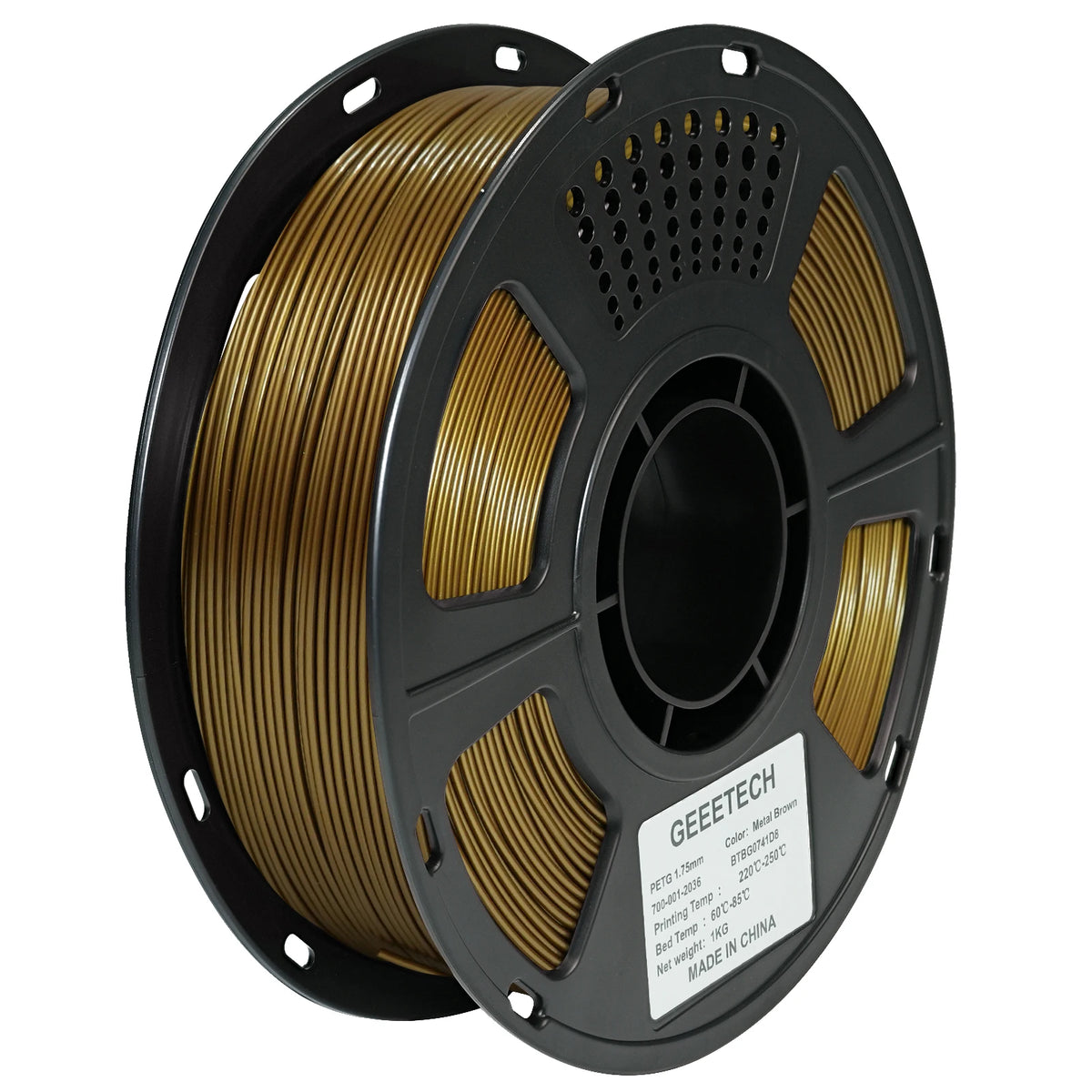 Geeetech Metal PETG Filament Consumable 1.75mm, Plastic Monofilament Spool for FDM 3D Printers, Shiny Metallic Finish Print Mate