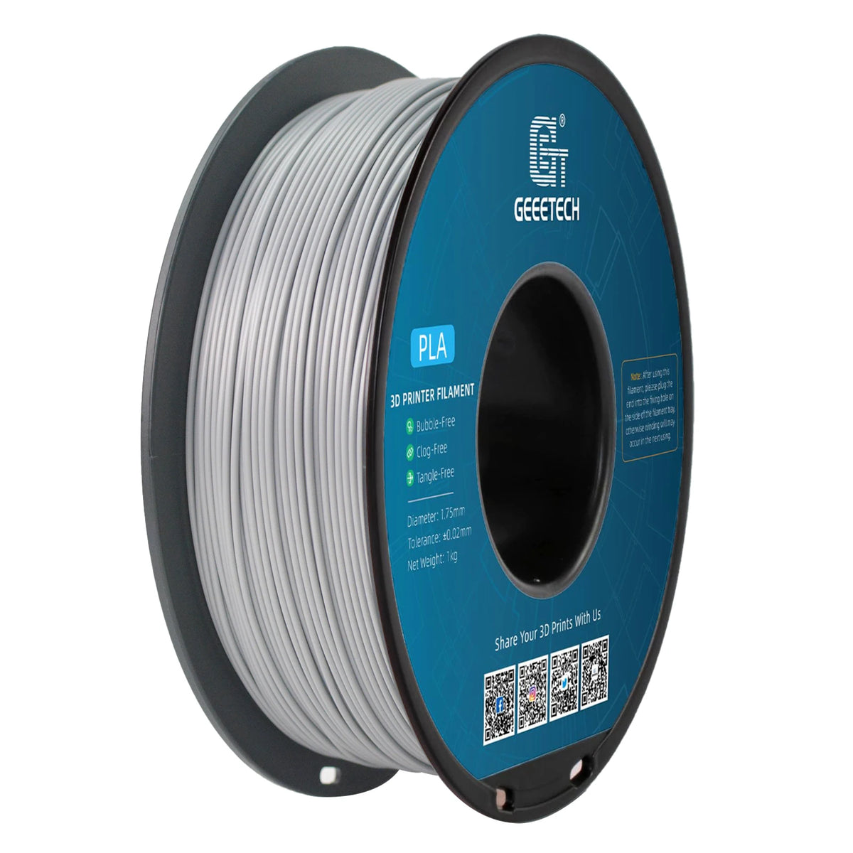 Geeetech 3d printer Filament PLA PETG Plastic 1kg 1.75mm,Tangle-Free, 3d printing wire materials, black, white, vacuum packaging
