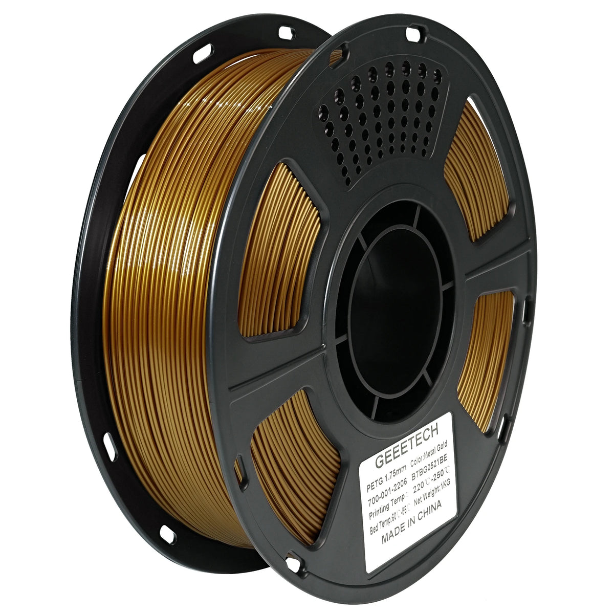Geeetech Metal PETG Filament Consumable 1.75mm, Plastic Monofilament Spool for FDM 3D Printers, Shiny Metallic Finish Print Mate