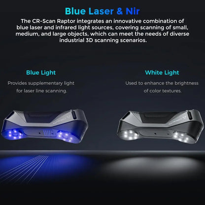 Creality 3D Scanner CR-Scan Raptor Upgrade 0.02mm Metrology Accuracy Blue Light/NIR Dual Mode Anti-shaking 60fps Scanning