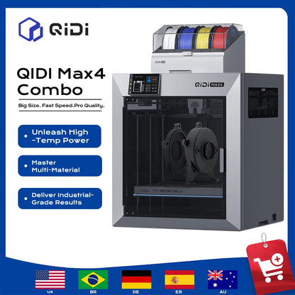 QIDI MAX4 Combo CoreXY 3D Printer Industrial Large Scale High Speed Impressora 3D Enclosed Chamber Engineering Filament