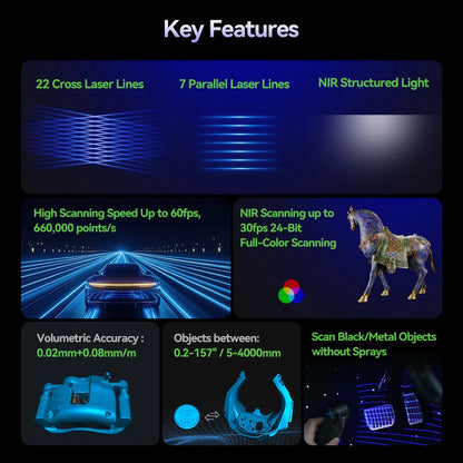 Official Creality Raptor CR-Scan 3D Scanner 0.02mm Ultra-High Accuracy 60FPS High-Speed Scanning Dual Light Handhe Scanner