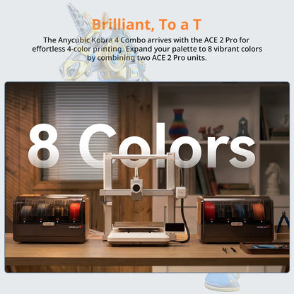 ANYCUBIC Kobra 4 or Kobra 4 Combo Multi-Color 3D Printer, LeviQ 3.0 Auto-Leveling, 49-Point Leveling, Up to 600mm/s Print Speed