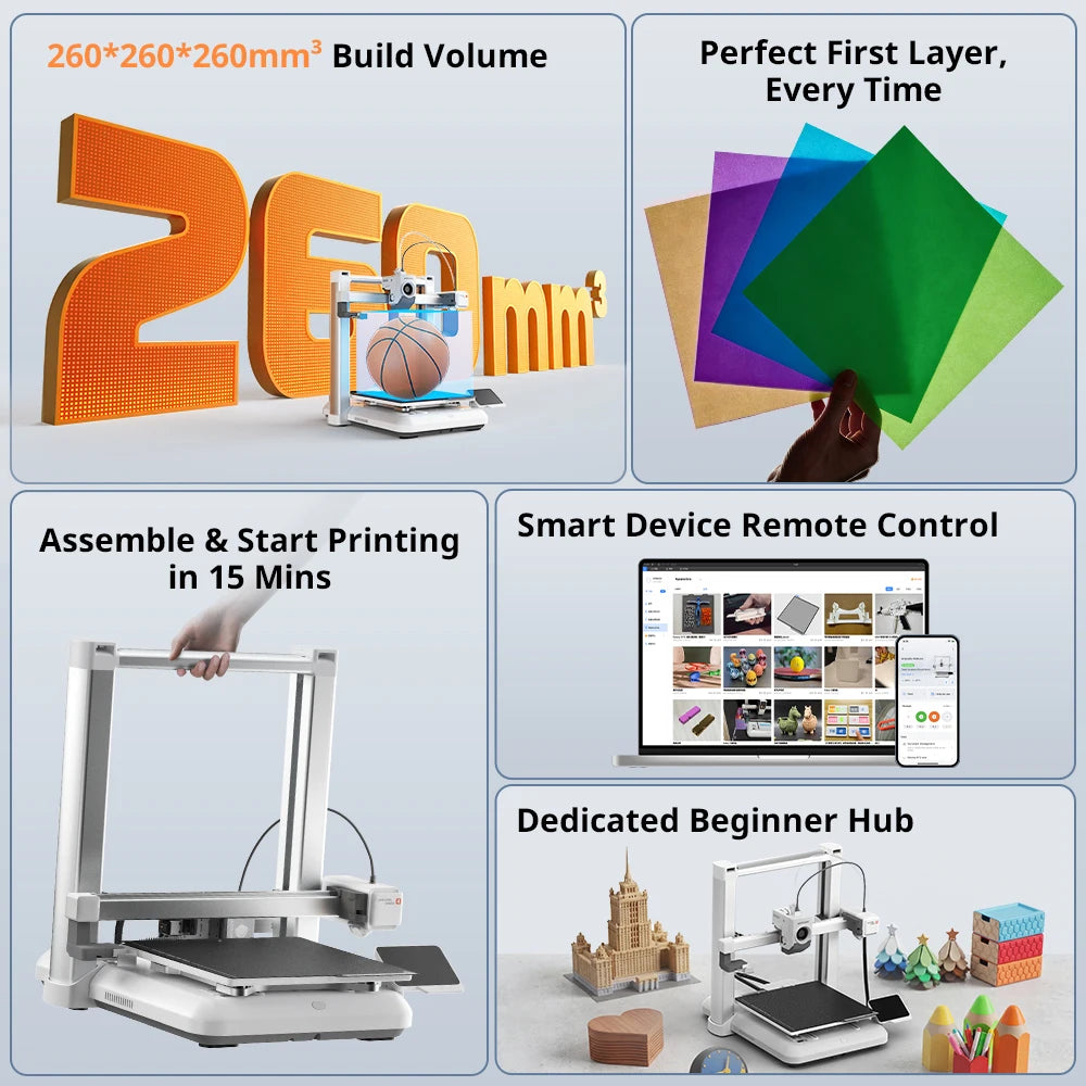 ANYCUBIC Kobra 4 or Kobra 4 Combo Multi-Color 3D Printer, LeviQ 3.0 Auto-Leveling, 49-Point Leveling, Up to 600mm/s Print Speed