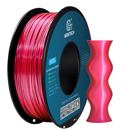 Geeetech Metal PETG Filament Consumable 1.75mm, Plastic Monofilament Spool for FDM 3D Printers, Shiny Metallic Finish Print Mate
