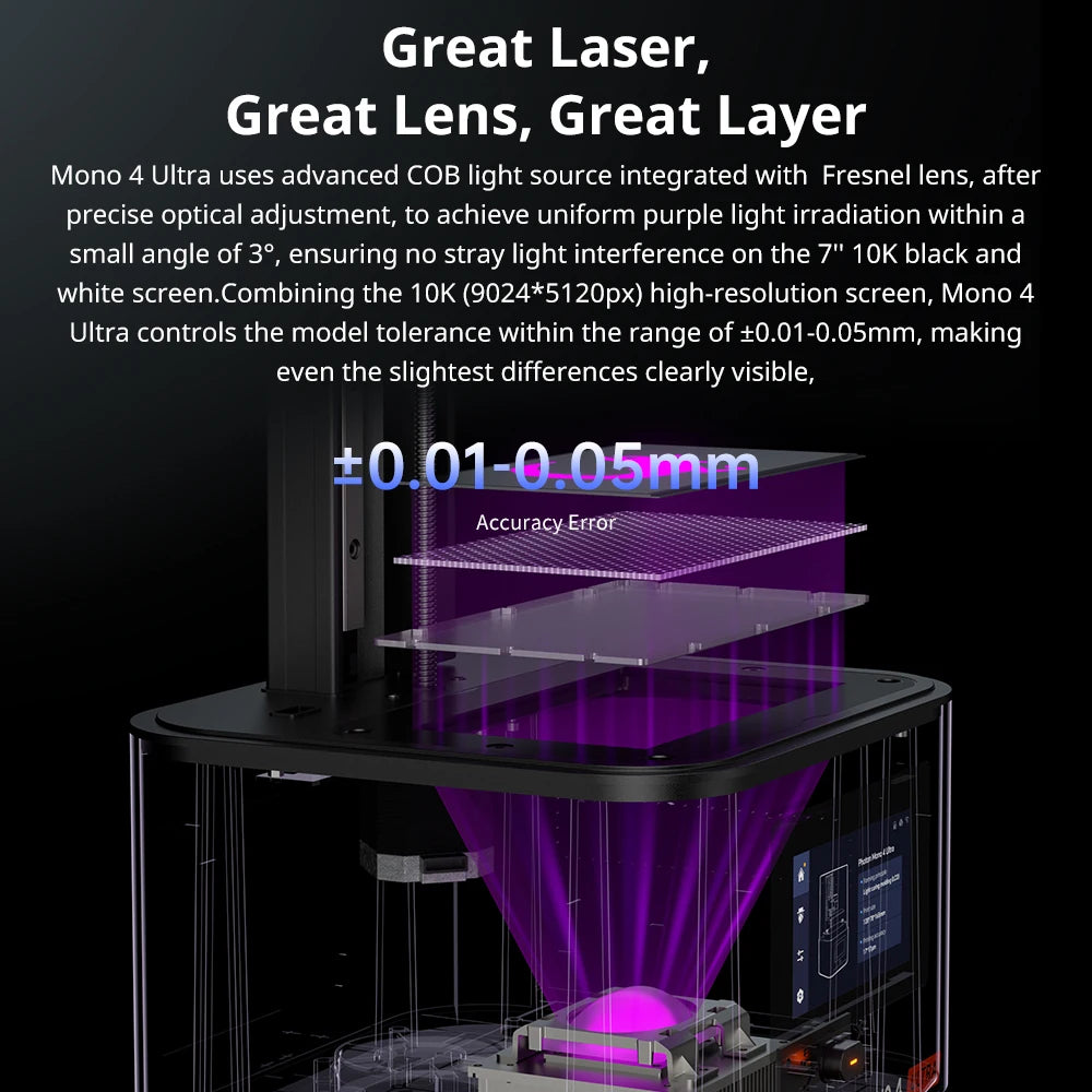 ANYCUBIC Photon Mono 4 Ultra LCD 3D Printer 7" 10K High Precision UV Resin 3D Printing 2.2L Build Volume Size 236mm*231mm*430mm