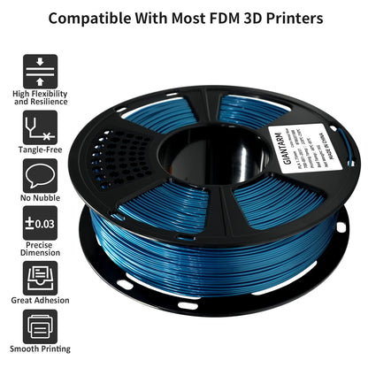 Geeetech Metal PETG Filament Consumable 1.75mm, Plastic Monofilament Spool for FDM 3D Printers, Shiny Metallic Finish Print Mate