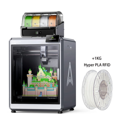 Creality Official 2025 K2 Plus Combo 3D Printer with 1KG Hyper PLA RFID, Multi-Color Printing with CFS, 600Mm/S Print Speed, Step-Servo Motor System High-Temperature Direct Drive Extruder Build Volume